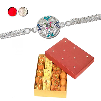 "Rakhi - SIL-6060 A (Single Rakhi),500gms of Assorted Sweets - Click here to View more details about this Product